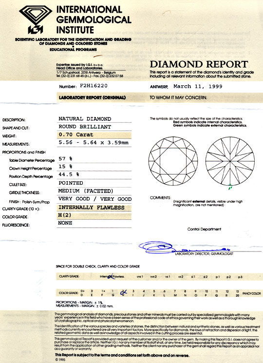Foto 9 - Diamant 0,70ct Brillant IGI Lupenrein Wesselton, D5956