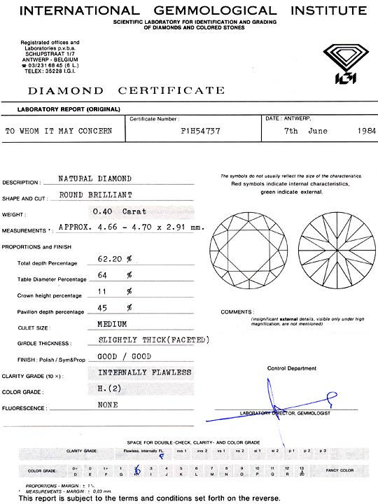 Foto 9 - Diamant 0,40 Brillant IGI Lupenrein Wesselton Brillant, D6062