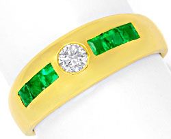 Foto 1 - Brillant Bandring Super Smaragd Carrees 18K Gold, S6770